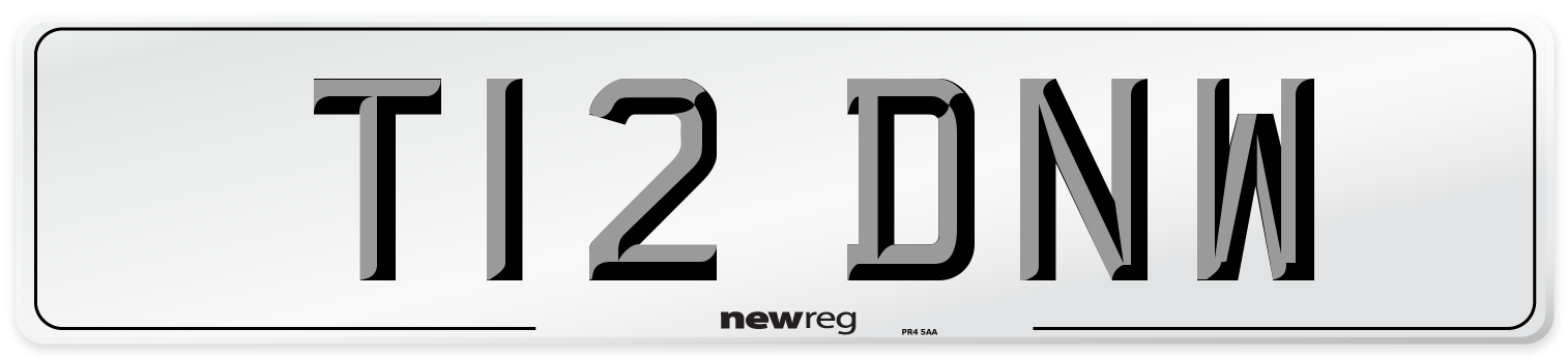 T12 DNW Number Plate from New Reg